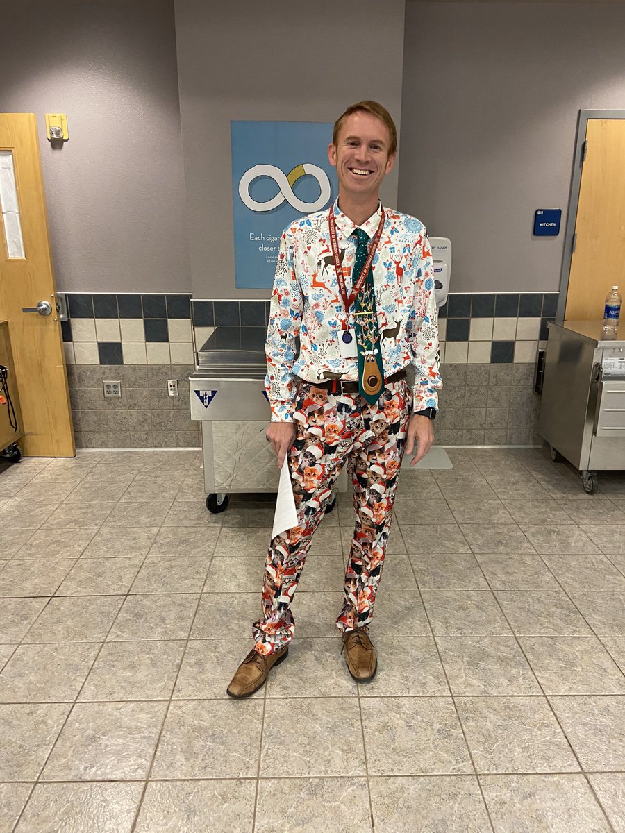 teatitans's tweet photo. Early favorite for TAHS Ugly Sweater Contest (not really a sweater but we’ll count it). https://t.co/reP0mbsZjR