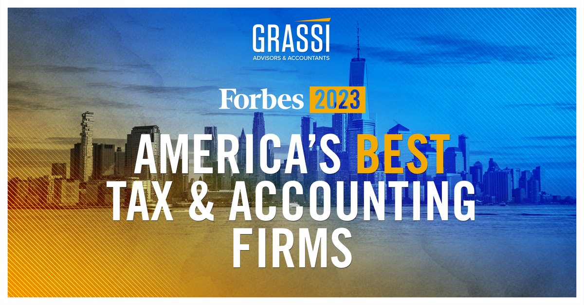 Forbes released its list of America’s Best #Tax &amp; #Accounting Firms for 2023 &amp; Grassi was recognized as one of the most highly recommended firms in the nation! Thank you to our people, clients and business partners who helped us achieve this honor. lnkd.in/eNKJ-Zic