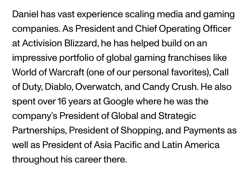 Here’s the track record of Yuga’s next CEO.

This company is really playing on a whole different level than all its contenders.