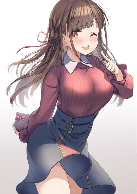 2年前に描いた智代子パイセンを今の絵柄に合わせて少し加筆修正してみました🍫 