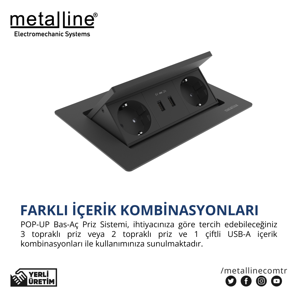 Metallinecomtr's tweet photo. Pop-Up Modelimiz Şimdi Satışta! Hemen Keşfet!

Pop-Up Bas-Aç Priz Sistemi, sizlere eşsiz bir deneyim yaşatmak için özel olarak tasarlandı. 

Hemen Keşfet
https://t.co/1bEKNyDWWg https://t.co/qnYi54nXG4
