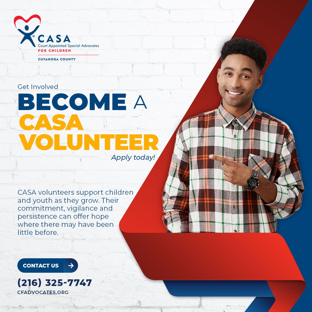 We are accepting pre-applications for CASA Volunteers in Cuyahoga County. Head over to our website to start your application today.

CASA volunteers come from all walks of life. We encourage all to apply. #advocate #volunteer #socialwork #casaofcuyahogacounty