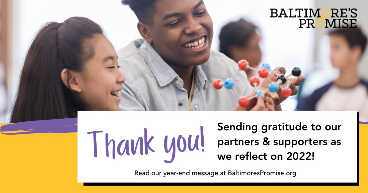 Baltimore's Promise (@bmorespromise) on Twitter photo Thank you for everything you are doing to support Baltimore’s young people from cradle to career! Read the year-end message from our CEO <a href="/juliakbaez/">Julia Baez</a> and watch our new video at baltimorespromise.org. Thank you for everything you are doing to support Baltimore’s young people from cradle to career! Read the year-end message from our CEO <a href="/juliakbaez/">Julia Baez</a> and watch our new video at baltimorespromise.org.