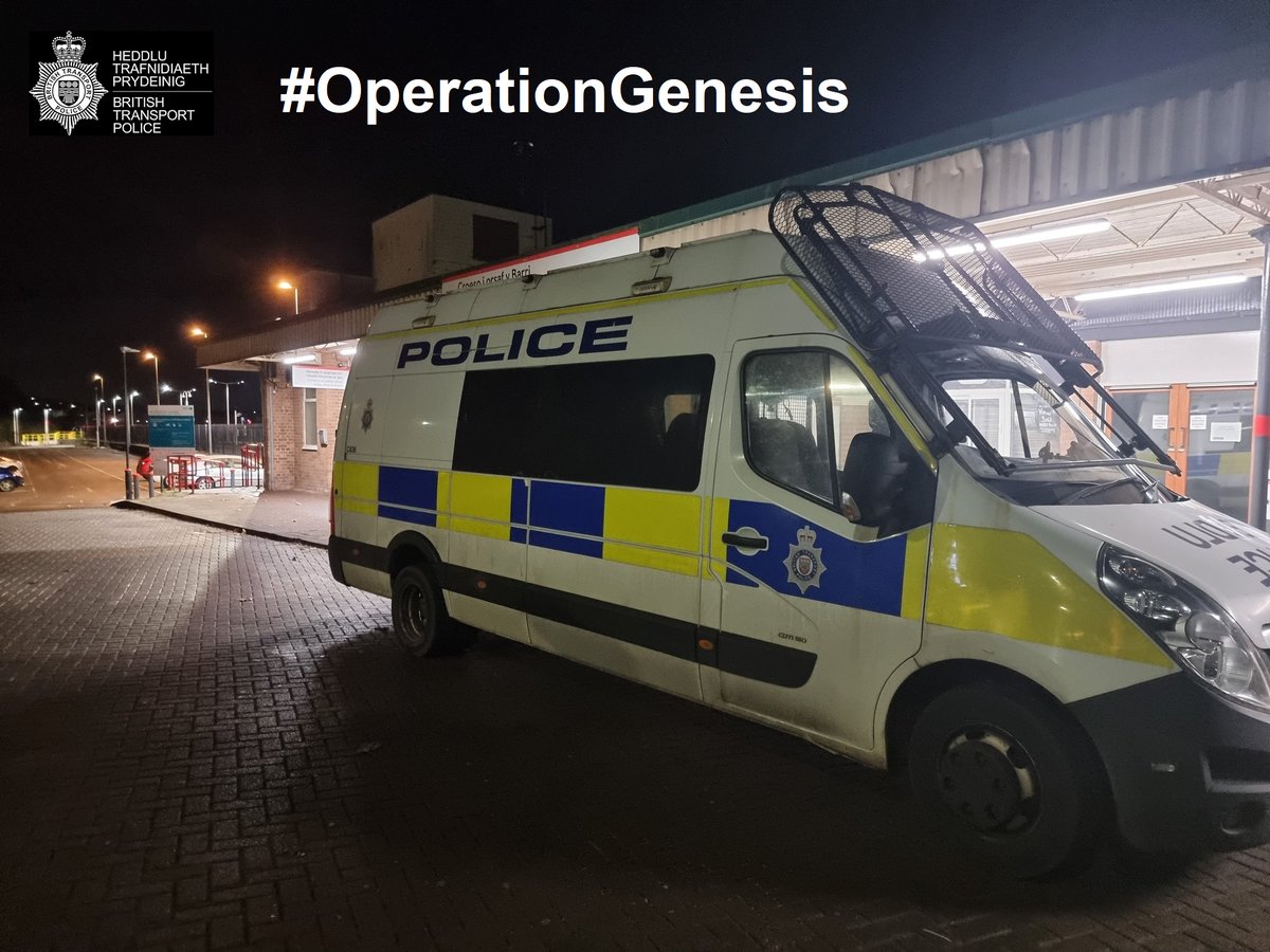 BTPWales's tweet photo. Throughout December, in the lead up to Christmas and the New Year, you will notice more police officers and @tfwrail staff than usual out and about keeping passengers safe (and some you won’t notice as they are plain clothes officer). This is part of #OperationGenesis https://t.co/aQHNn1rOIZ