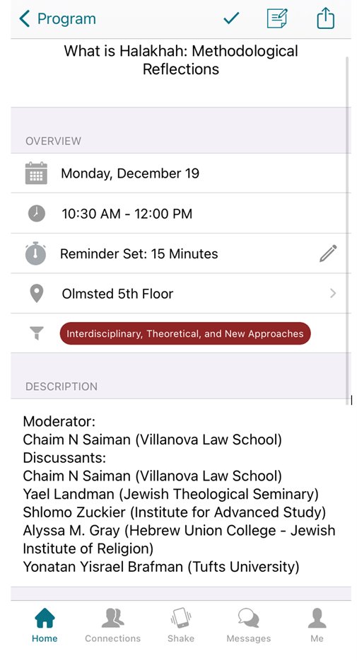 ZuckierShlomo's tweet photo. Looking forward to presenting twice today at #AJS22:
Part of a roundtable on 'What is Halakhah?'
A paper on the relationship between Halakhah, Ma'aseh, and precedent, focusing on BB 130b.
Wish me luck! https://t.co/HBmjV6YRKu