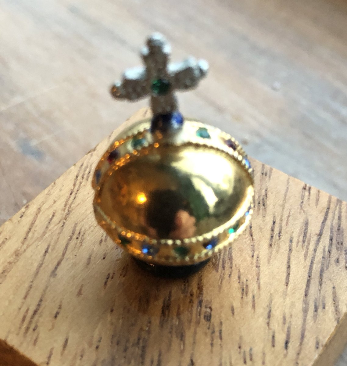 Fliss’ Advent Day 19 - More Coronation high jinks - A miniature copy of the Sovereign’s Orb.