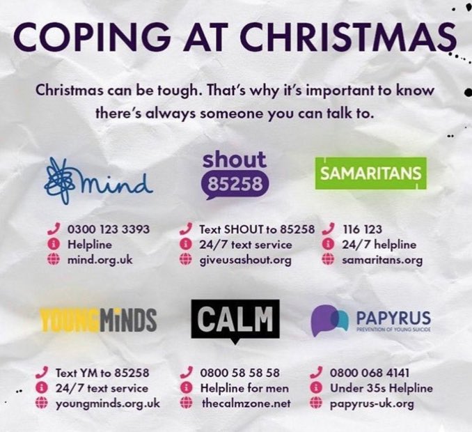 Christmas can be tough for us all. Please know that you are not alone