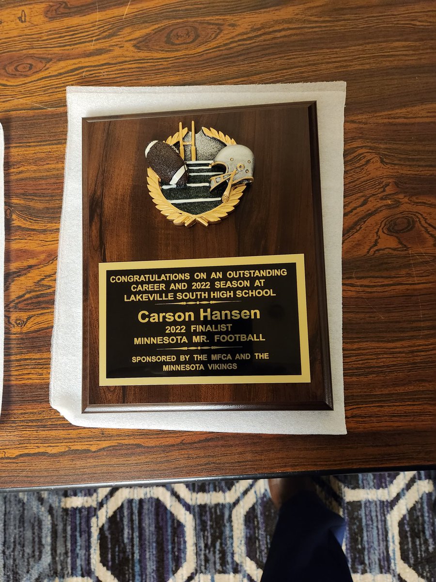 I'm greatly honored I was able to join Carsen at Mr Football !