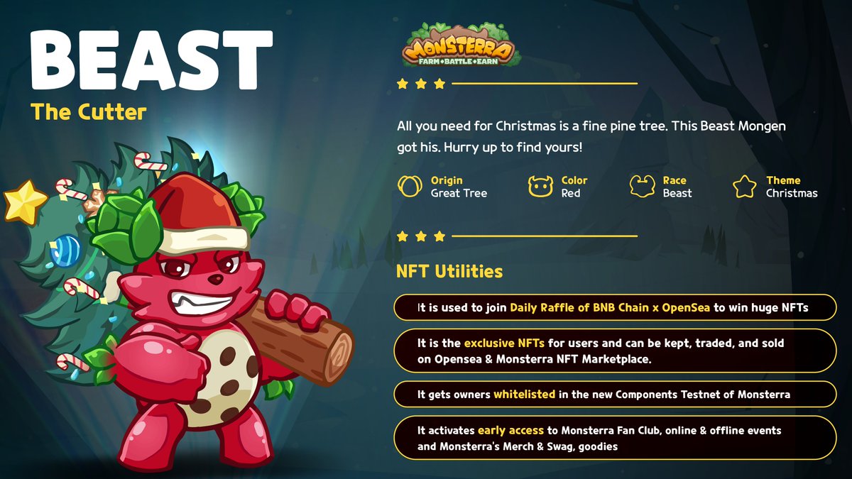 Monsterra_P2E's tweet photo. 🔥@BNBChain x @opensea #12daysofNFTs is on fire🔥
🛒Trade any #BNBChain NFTs & win rewards worth $100k+USDT NOW👉https://t.co/dvl6J1Mnvk
Interested in #Monsterra Mongens Squad? Check👉https://t.co/lN52BUtjxV
Exclusive NFTs masterpieces are craved. Like & RT to hunt them down❗ https://t.co/xAtwpDgZ0m