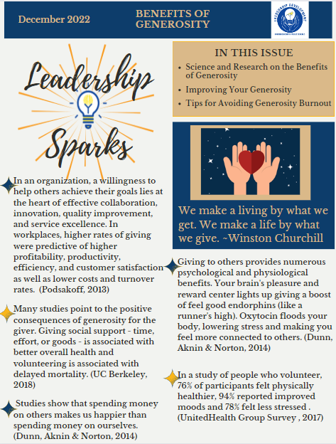 Check out the December edition of Leadership Sparks, focusing on the Benefits of Generosity. How will you embrace this wonderful season of giving? bit.ly/DecLeadSpark  #FCPSLeads