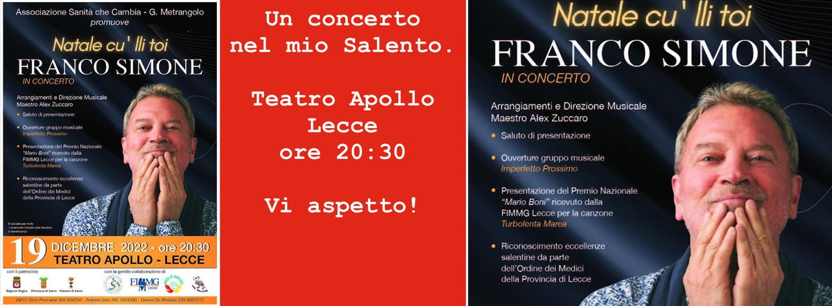 FrancoSimoneFS's tweet photo. In concerto nel mio #Salento
#TeatroApollo
#Lecce https://t.co/xc6TI5Hz6Y