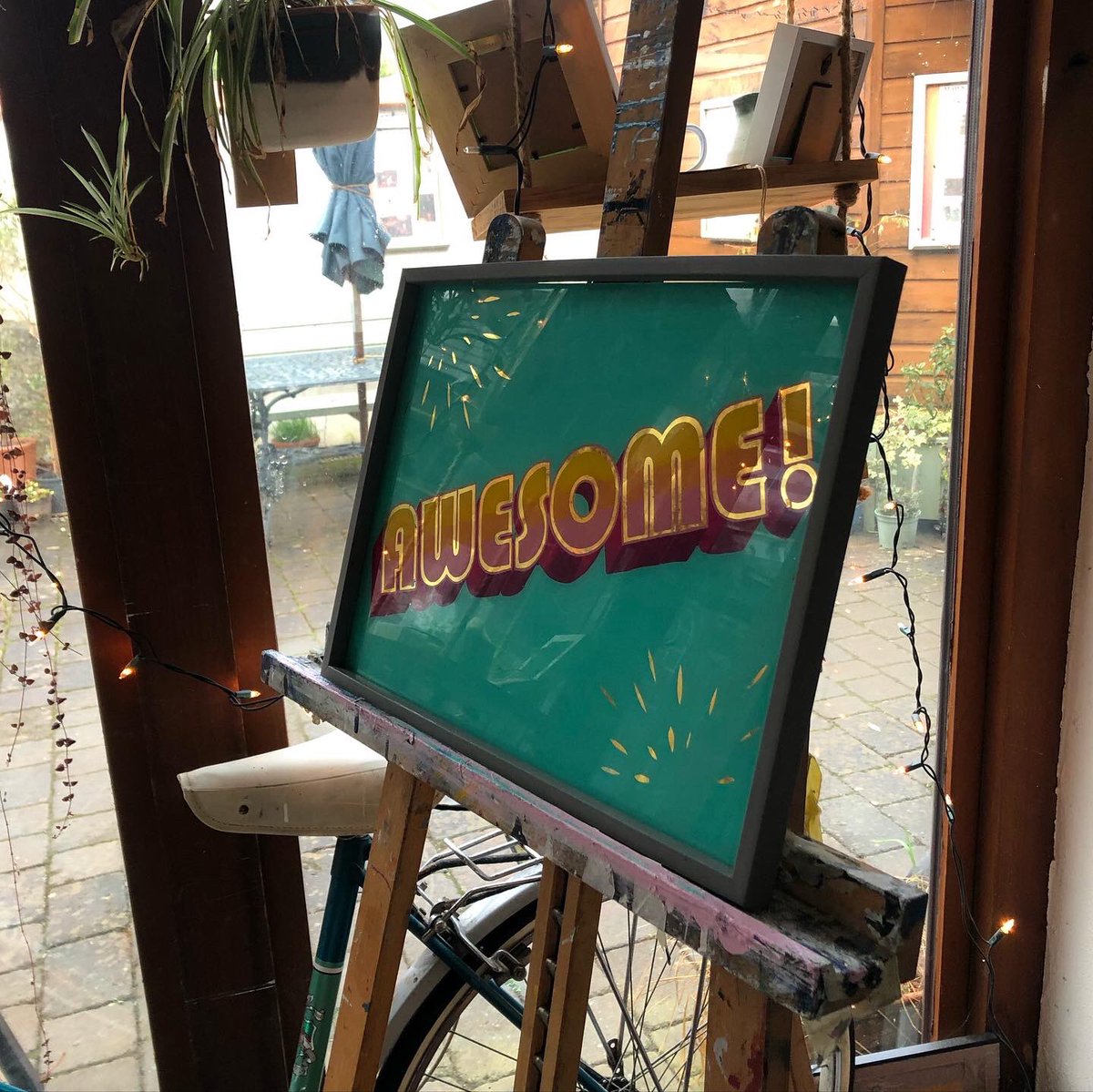 Awesome! #signwriter #cornwall #falmouth #gilding #cornish #vaporwave #awesome