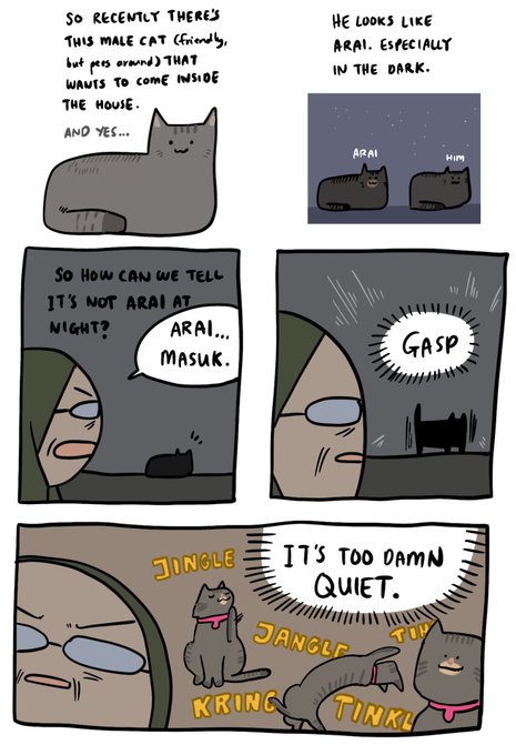 My cats are not shy to use their collar bells as noise pollution. 