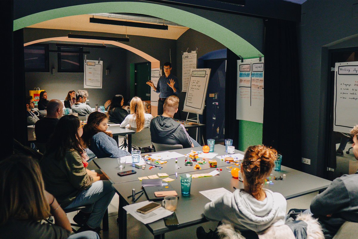 wearenotch_com's tweet photo. Don’t mind us, playing with LEGO while learning scrum! 👀 Darko, our Principal Engineer with agile coaching in his sleeves, and our Project Managers Lucija and Vinko held not one, not two, not three, but FOUR scrum workshops and made it all snap into place. 🟨 https://t.co/gxSzpxbyju
