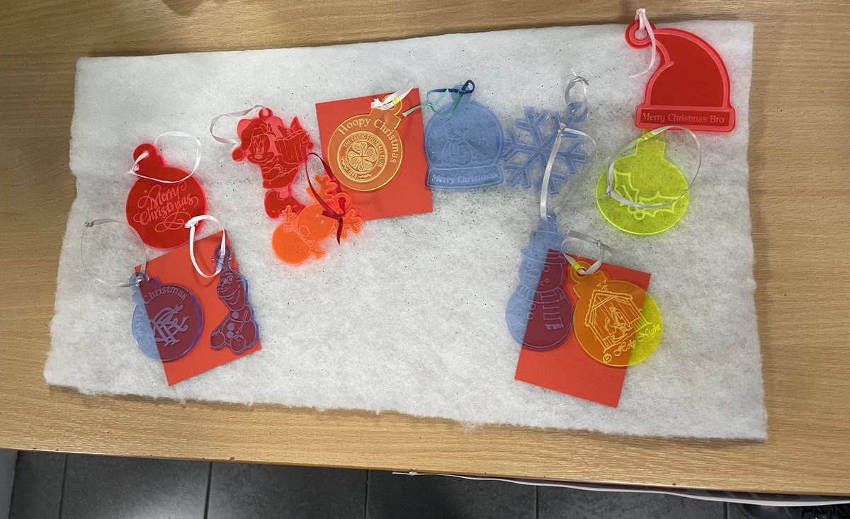 Miss Young &amp; Mr Megan’s S1 enterprise club off to a great start selling their Christmas baubles. We will be in the social area every break time this week. Baubles are priced at £1 each or £2 for customised ones.