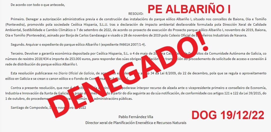 PodemosBaiona's tweet photo. A Xunta enterra definitivamente o parque eólico Albariño I.. Mais avanzan outros proxectos na #SerraDaGroba como é o caso do Toroña IN408A 2020/149, para o que xa presentamos a semana pasada as correspondentes alegacións‼️#HaiQueParalos #SosGroba
📰 https://t.co/wptGyOXugW https://t.co/QURIfBCE8K