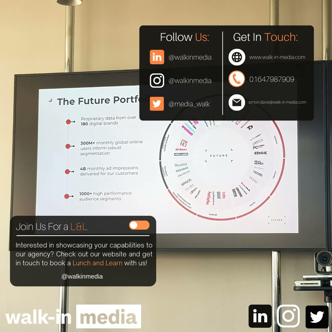 media_walk's tweet photo. Thank you @futurenet for coming in for a Lunch and Learn with the team!

Looking to show off your business’ capabilities in a Lunch and Learn with us? Get in touch to make your booking!

Follow us for more updates!
#LunchandLearn https://t.co/agokXJFH9Q