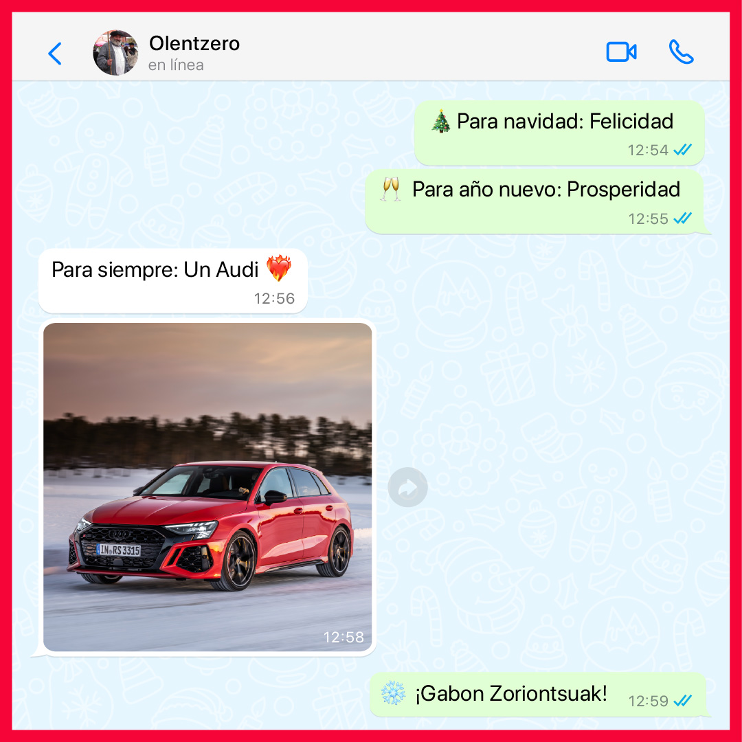 LeioaWagen's tweet photo. 🎄¡Todo el equipo de Leioa Wagen te desea felices fiestas!🎅🏻

#Audi #FelicesFiestas #FelizNavidad #Navidad2022 #Bizkaia #LeioWagen https://t.co/xQQ3gsb7uB
