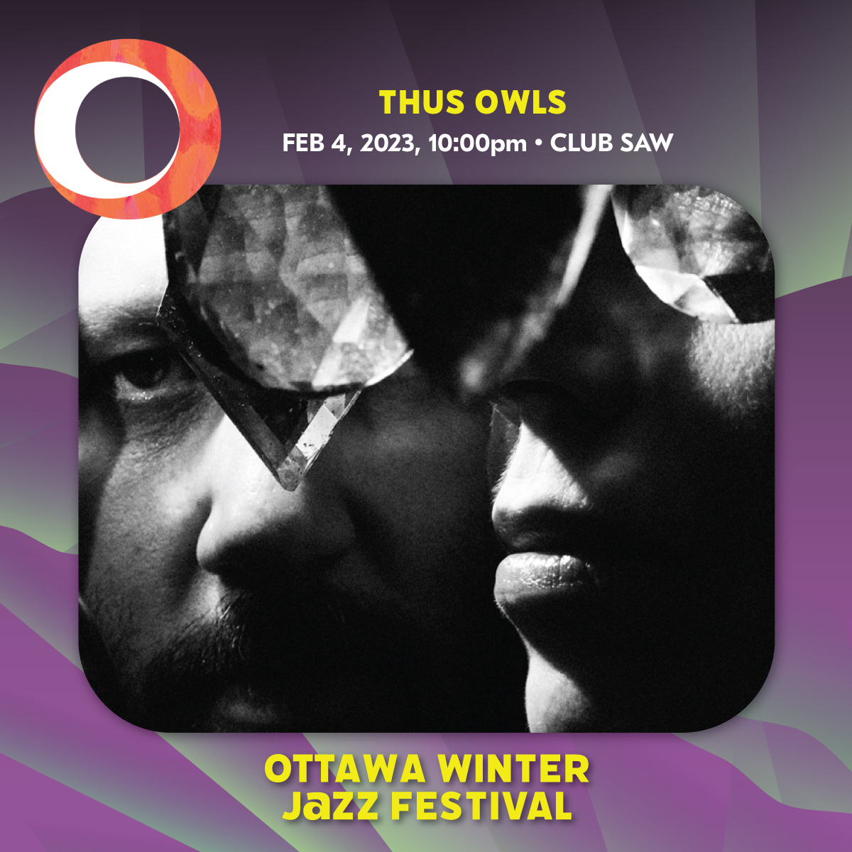 OttawaJazz's tweet photo. Thus Owls' aim is not just to feature a glossy smear of horns, but to invent a startling musical language—one which reflects roots in jazz and improv, and their dream of a vivid, interwoven sound.

See Thus Owls at the #OttawaWinterJazzFest on Feb. 4th. 🎟 https://t.co/slshhuZ81f https://t.co/bfE3ItXb5k