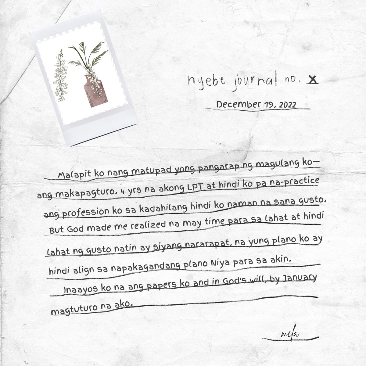 pantherlily1998's tweet photo. @SB19Official Tingin ko, alam ko na ang kasagutan sa tanong ko dati na "Bakit parang walang nangyayari sa buhay ko kahit anong pagsusumikap ang gawin ko?"

#SB19Nyebe #NyebeJournal https://t.co/am2FQN4lMh