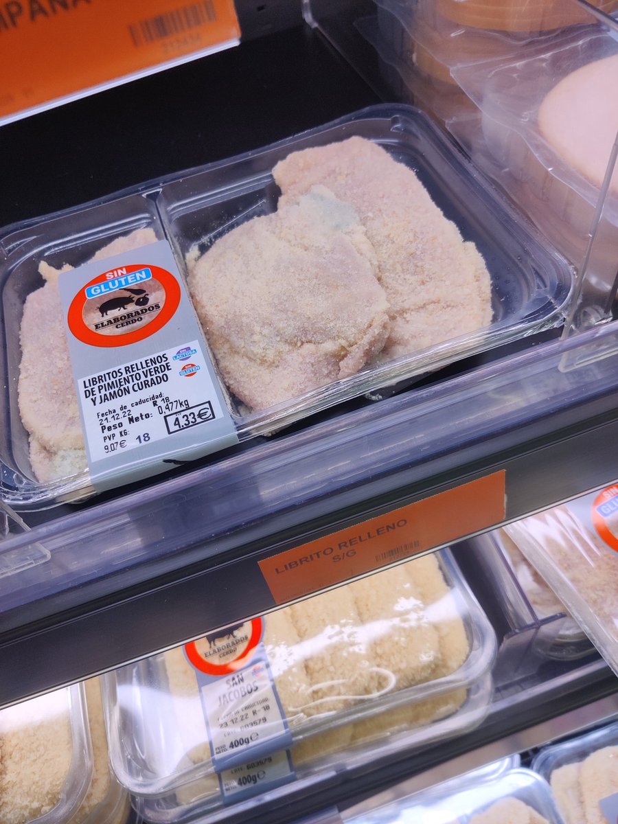 Orgulloceliaco's tweet photo. 📣NOVEDAD en @Mercadona

Nueva línea de productos #empanados #singluten y muchos también #sinlactosa (🔎fíjate en la etiqueta).

Gran variedad de bandejas de diferentes tipos: San Jacobos, libritos, pechugas rellenas, croquetas ...una maravilla! 

#glutenfree #orgulloceliaco https://t.co/Pq1rggtlTQ