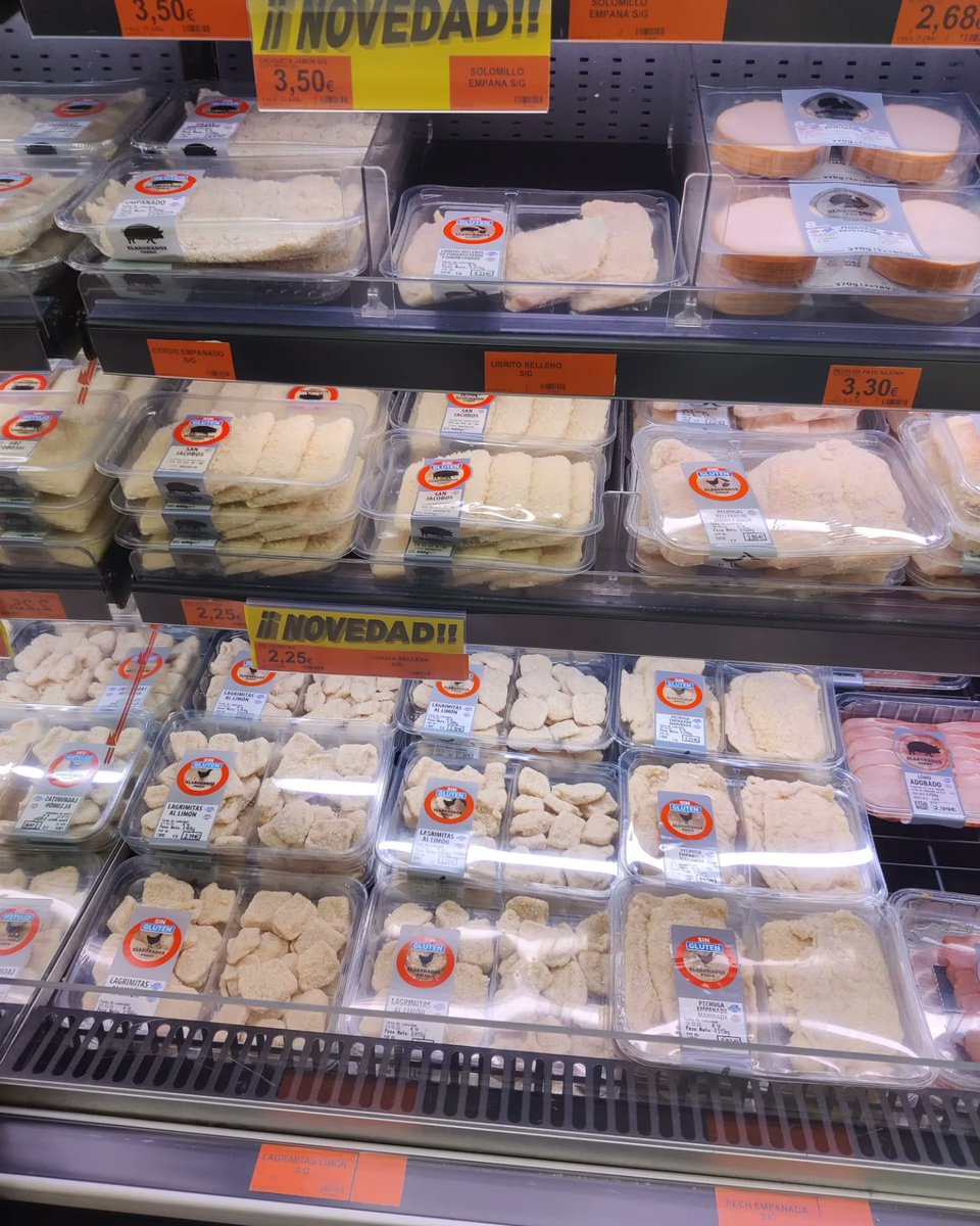 Orgulloceliaco's tweet photo. 📣NOVEDAD en @Mercadona

Nueva línea de productos #empanados #singluten y muchos también #sinlactosa (🔎fíjate en la etiqueta).

Gran variedad de bandejas de diferentes tipos: San Jacobos, libritos, pechugas rellenas, croquetas ...una maravilla! 

#glutenfree #orgulloceliaco https://t.co/Pq1rggtlTQ