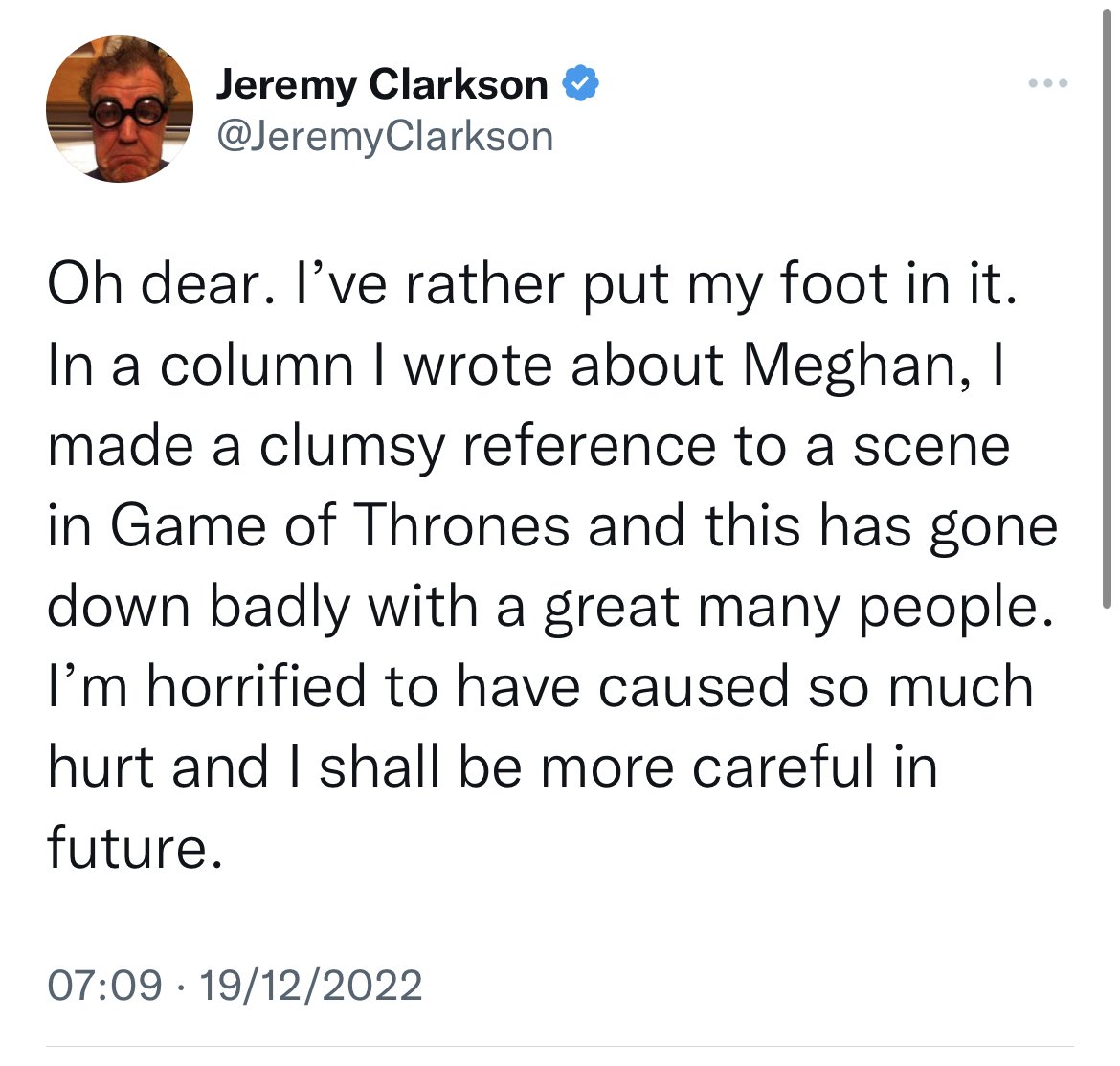 SholaMos1's tweet image. This tweet insults, gaslights &amp;amp; disrespects on an epic level.Very British non apology

Jeremy Clarkson laughs in our faces. Nothing will change for him.Those who support him like Camilla, the Palace, British Media &amp;amp; powers that be will applaud him for hatchet job on Meghan Markle