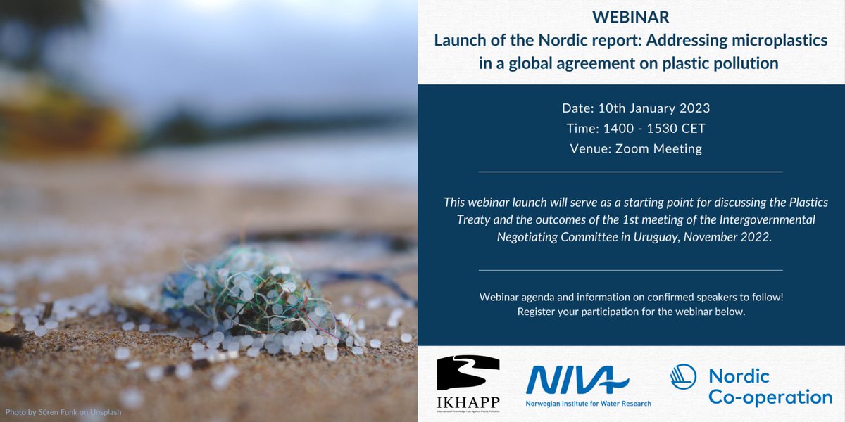 💡#PlasticTwitter Before taking off for the holidays, remember to sign-up for the online launch of the full @nordensk report on #Microplastics in a Global #PlasticTreaty. ikhapp.org/news-and-event…