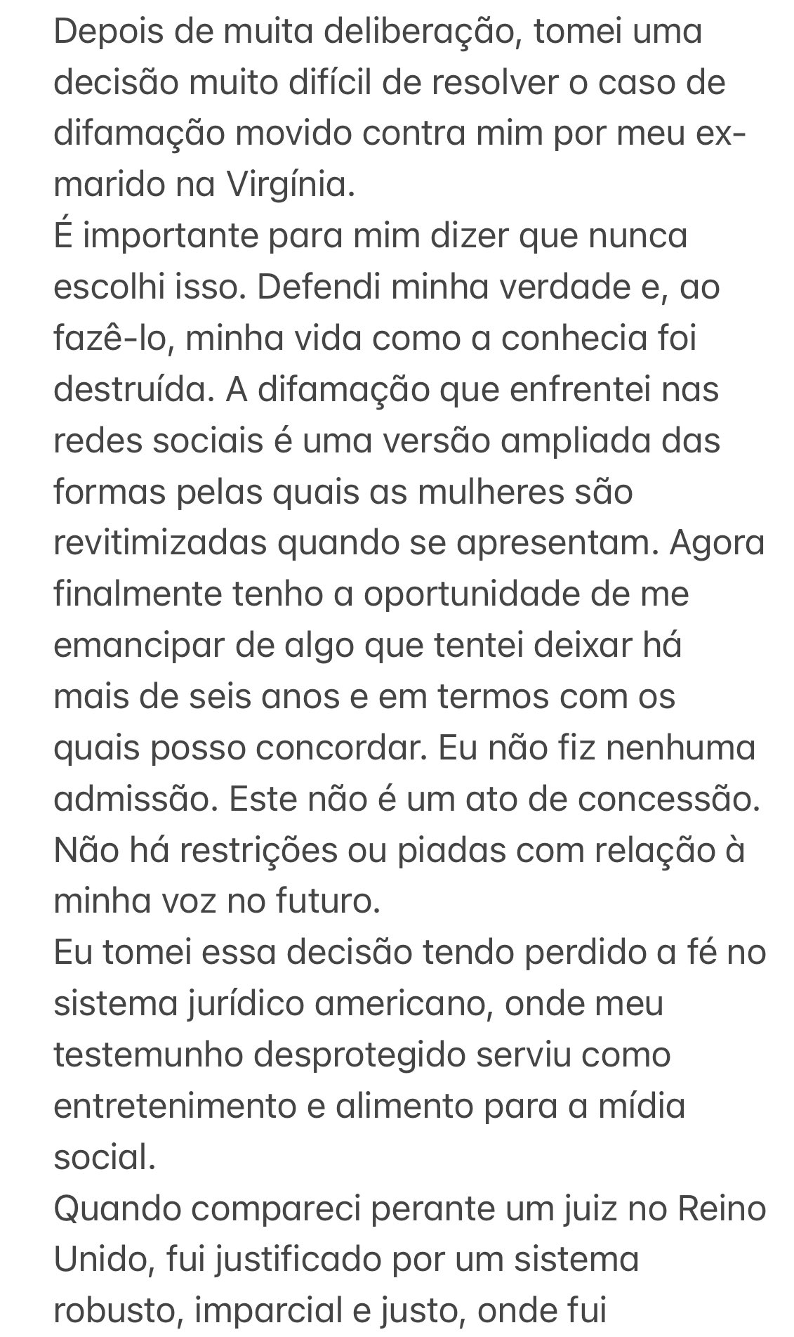 Eu o amo“: 5 frases de Amber Heard em 1ª entrevista após