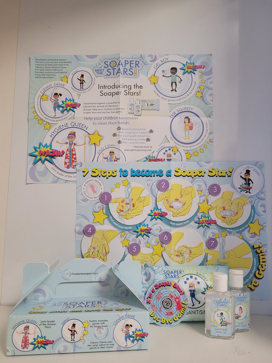germsjourney's tweet photo. Here are some of the goodies from our Soaper Star boxes! @Medipal_ 
To find out more visit: https://t.co/vYRSaEkQo1 
#handwashing #handhygiene #agermsjourney https://t.co/Fui1n6CFrk