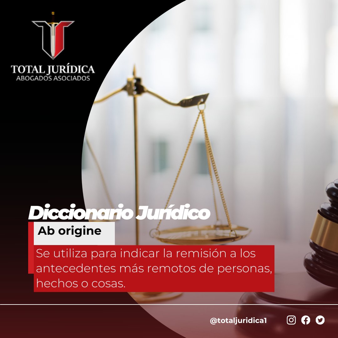 totaljuridica1's tweet photo. #TotalTeExplica es el hashtag que debes utilizar 🤓, si sobre el mundo de las leyes te quieres informar 📚.
En nuestra sección del día de hoy te contaremos ¿Qué es y cuándo se usa? 😵💫 La expresión Ab Origine.
Dale RT para recibir más información de @totaljuridica1 https://t.co/E8hWSMXOou