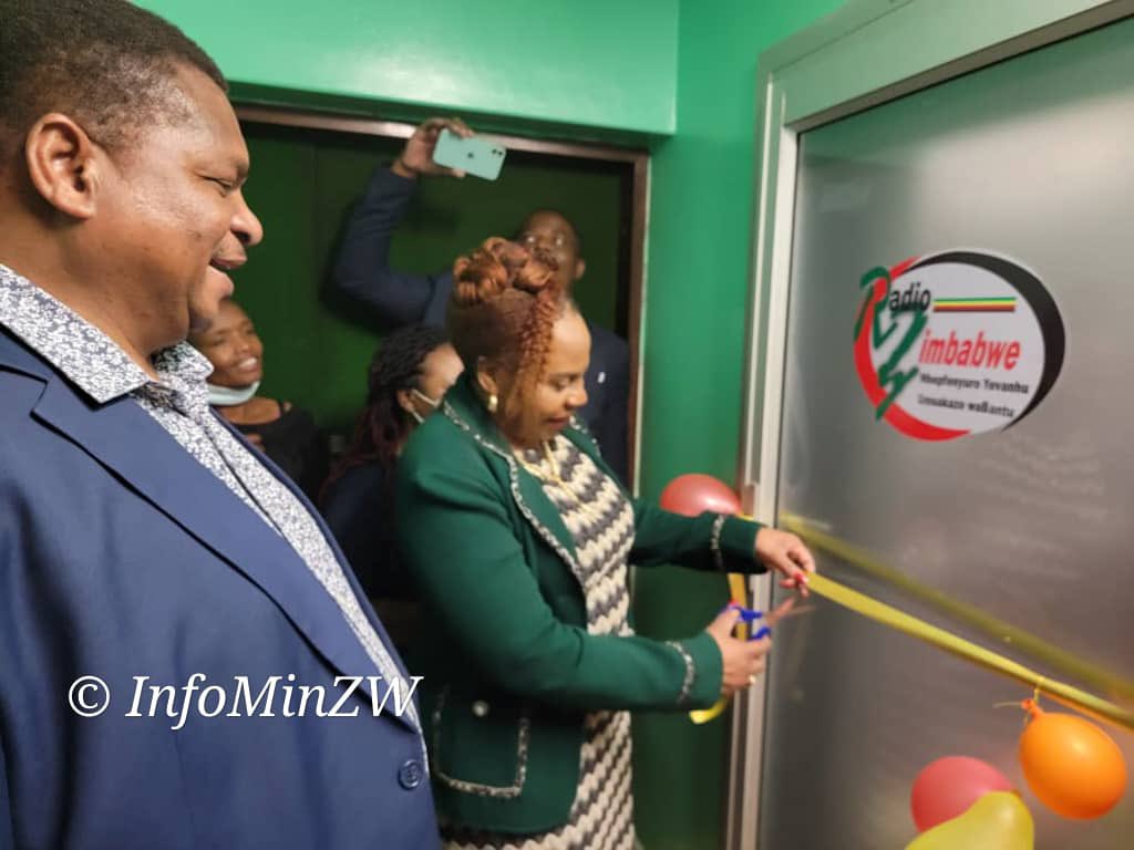 GondaiMutongi's tweet photo. Today, the Minister of Information Hon Monica Mutsvangwa commissioned the refurbished ZBC Mbare studios and new service vehicles acquired by the corporation 
#QualityBroadcasting #Zimbabwe🇿🇼 https://t.co/V90PQjqlFv