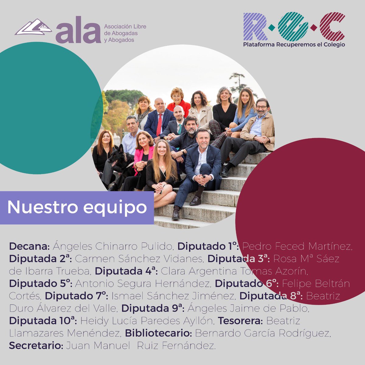 RecAbogacia's tweet photo. Mañana tienes una cita importante para decidir quién gobernará el @icam_es los próximos 5 años. Te recordamos quienes integran nuestra candidatura.
No te quedes sin votar https://t.co/uZJ4Ws0jfL