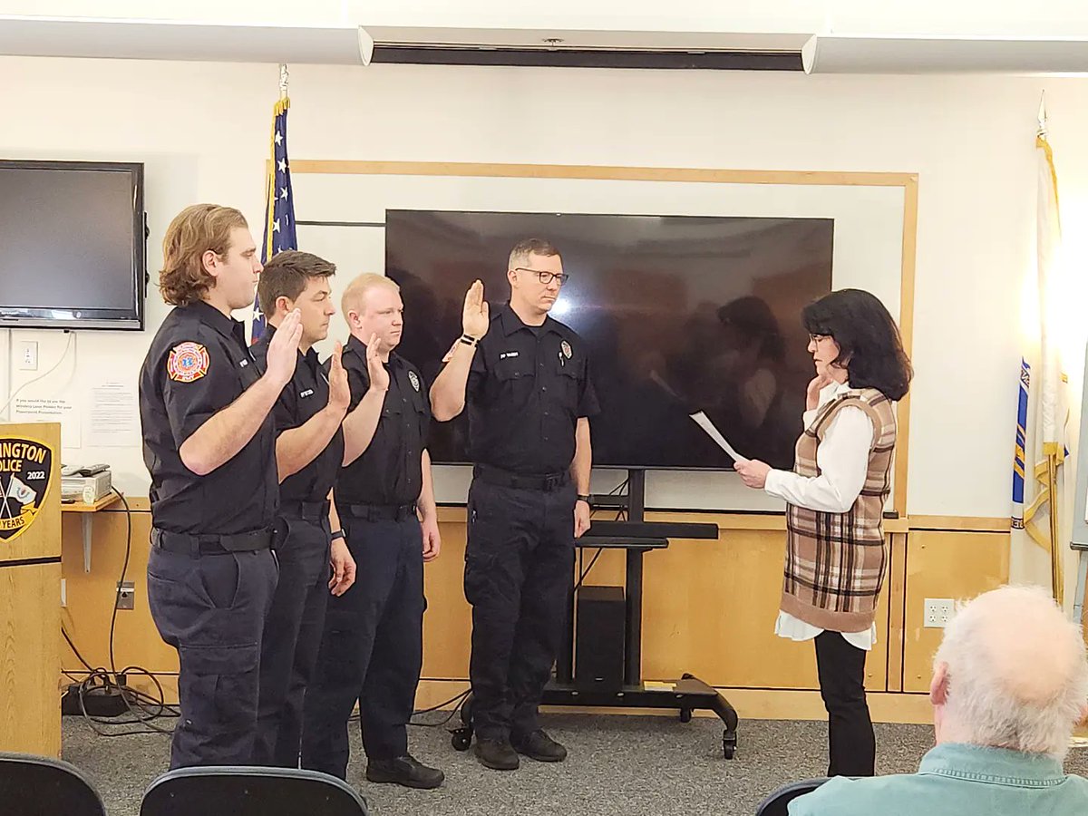 Congratulations to FFOP Foley, FFOP Stokes, FFOP Stone, and FFOP Varey for swearing into the Wilmington Fire Department today. Best of luck on your new careers! #wilmingtonfire