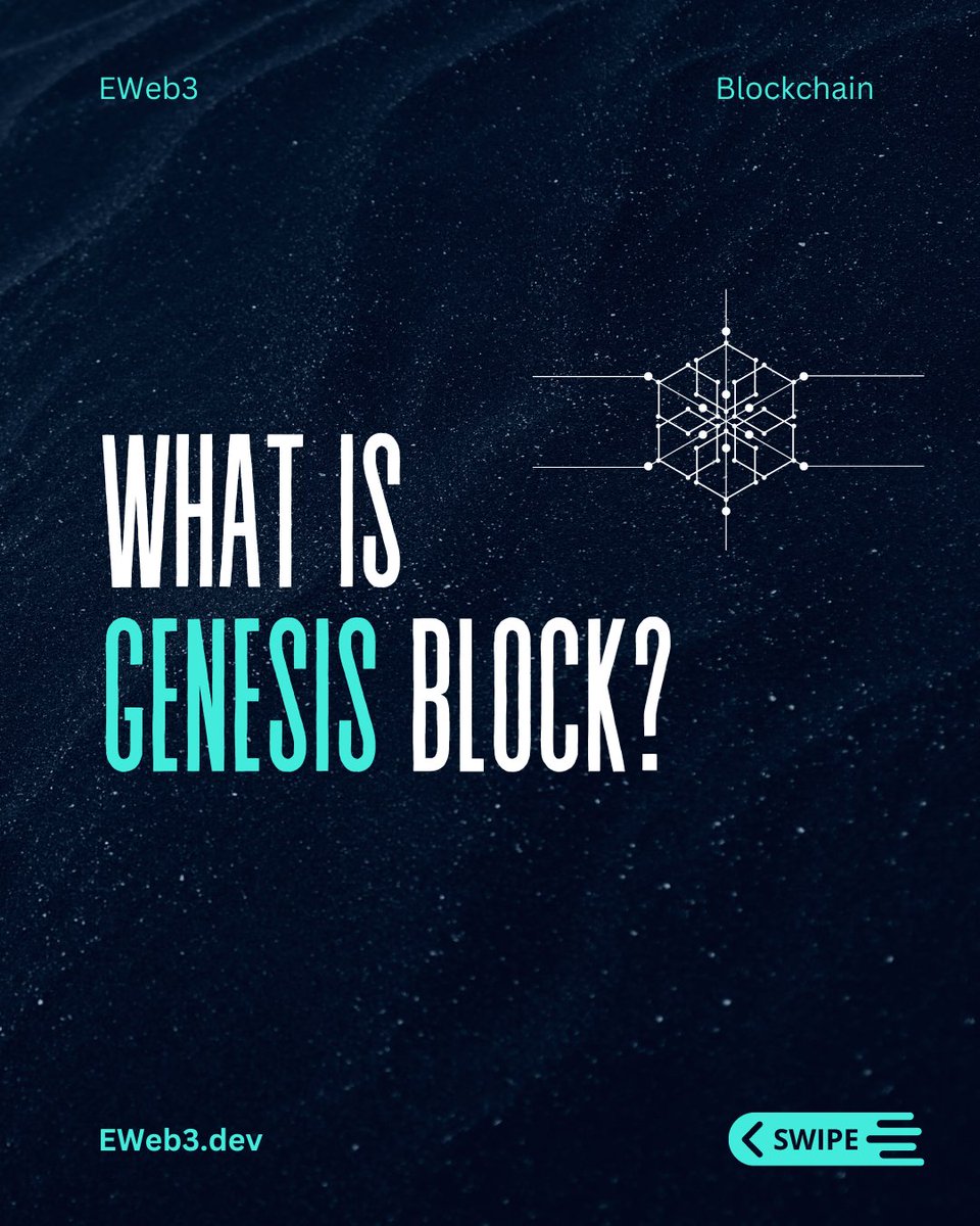EWeb3_'s tweet photo. ๐กWhat is Genesis Block?
Thread ๐งต
#blockchain #eweb3 #web3 https://t.co/cSrHaVnci8