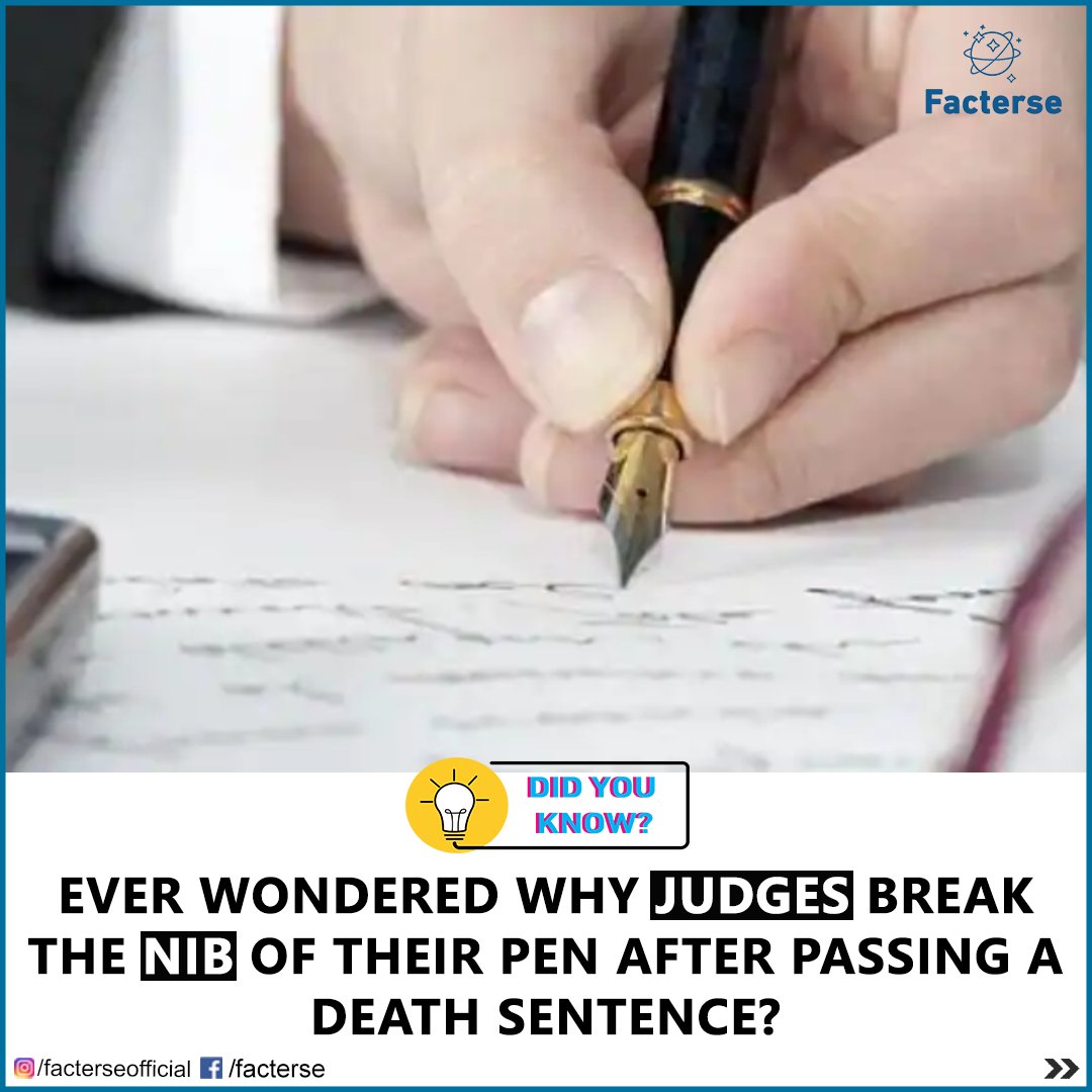 thefacterse's tweet photo. Ever wondered why judges break their nib after passing death sentence?

#judge #law #nib #nibbreaking #BREAKING #Facts #facterse #deaths #sentences #DeathSentence #pen https://t.co/hfjzdOcY5H