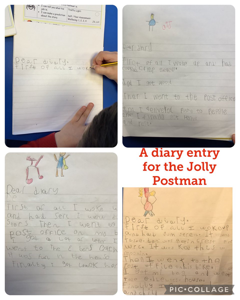 We have been busy writing a diary entry for the “Jolly Postman”