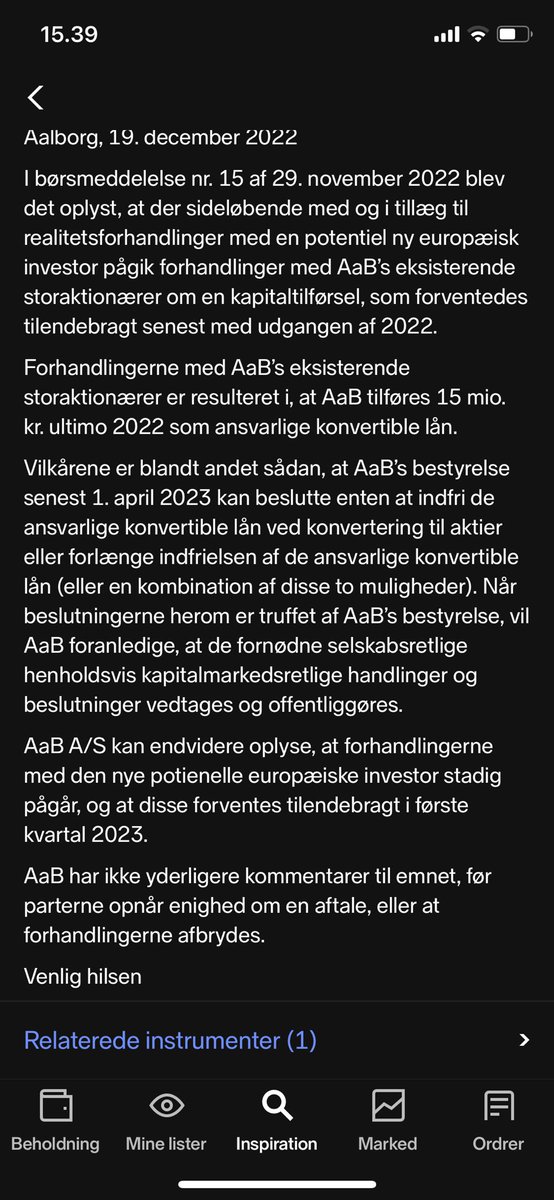 De nuværende stor aktionærer tilføjer extra penge til klubben, intet nyt omkring salg af klubben, udover at forhandlingerne stadig foregår 😊