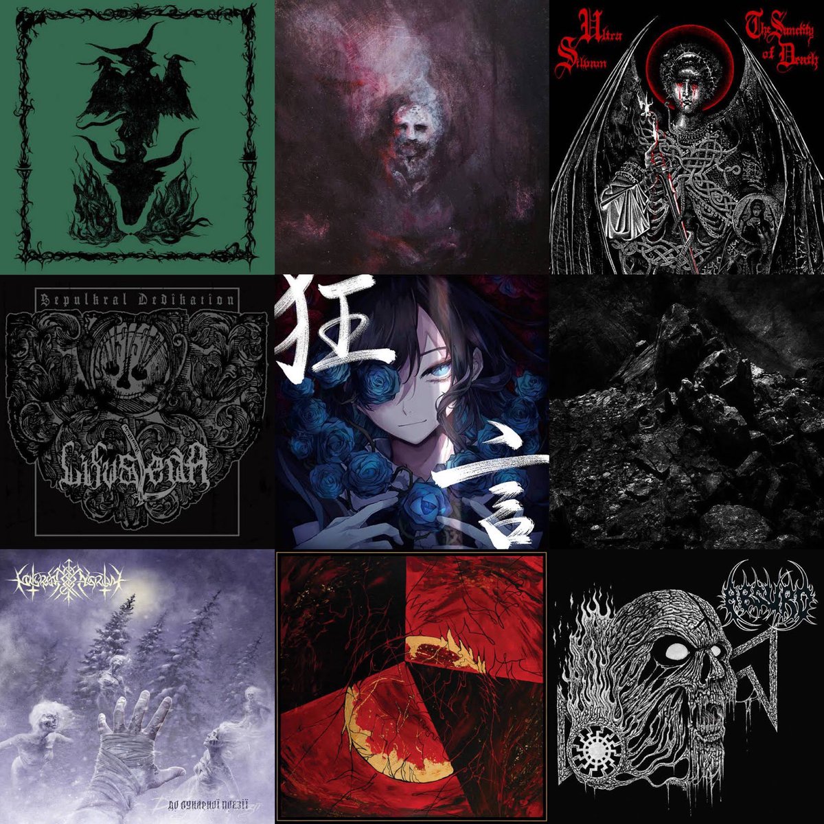ryvsvke's tweet photo. 今年の9枚です。Adoちゃんはメタル。
#nocturnaltriumph
#kathaaria
#ultrasilvam
#lifvsleda
#ado
#deathspellomega
#nokturnalmortum
#verberis
#absurd https://t.co/OlC1fpOnK0