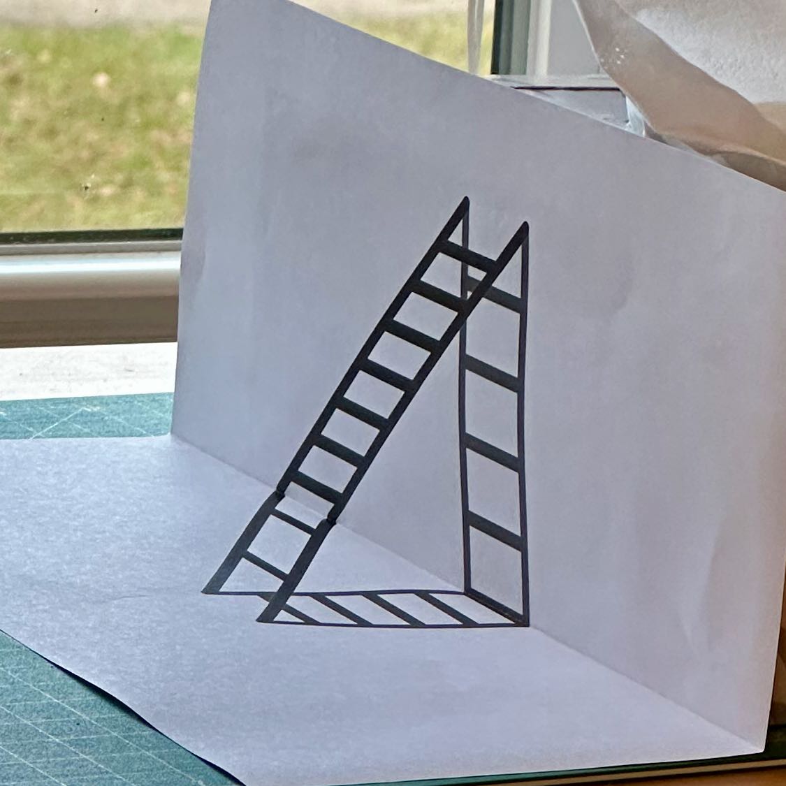 Dave Richeson on Twitter "Folded paper optical illusions—before and after folding