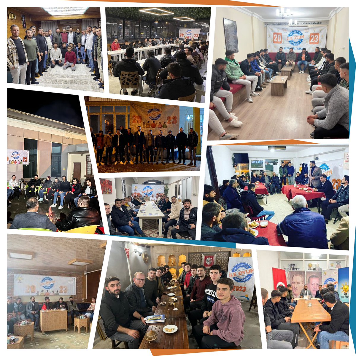 eyupkadirinan's tweet photo. “İlk Oyum Erdoğan’a İlk Oyum AK Parti’ye” programlarımız tüm Türkiye’de devam ediyor. Geçtiğimiz hafta genç kardeşlerimiz ne salonlara sığdı ne fotoğraf karelerine👏🏻

Zaman mekan tanımadan binlerce gençle bir araya geldiğimiz programlarda gençler yine #ilkoyum @RTErdogan’a dedi😎 https://t.co/1iTM9gVhKO