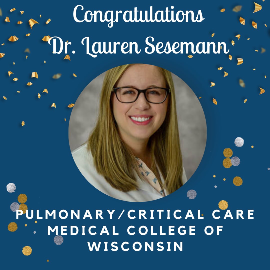 ACMCIMRes's tweet photo. 🎉Fellowship Match Series🎉

Every Monday we celebrate a Chief Resident or Resident that marched into fellowship!!

Congrats Chief Resident, Lauren Sesemann, for matching Pulmonary/Critical Care at Medical College of Wisconsin!! 

#weareacmc #christimres #acmcimres #match2023 https://t.co/Jy1SnTy6u1