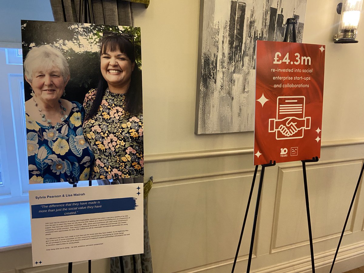 SSENorthWest's tweet photo. Congratulations to Claire & Nadia founders of @empsolneet who are celebrating 10 years of ‘Getting young people ready to work in the world’ We’re honoured to have you as @SchSocEnt #SSEFellows and are so thankful for all you do to support #socent #socimpact https://t.co/am3aOV3vxp