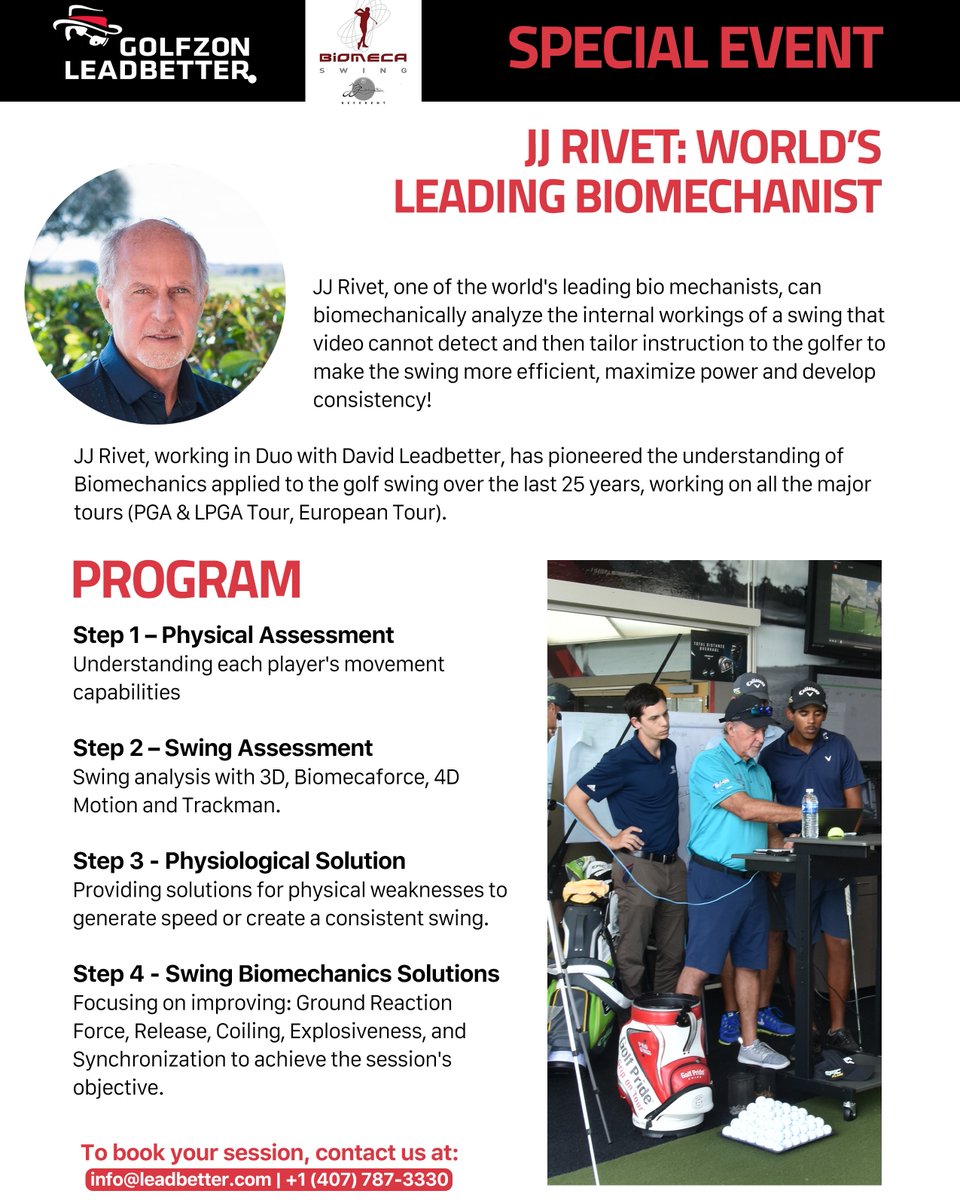 Experience private in-depth golf instruction specially catered to the individual player with biomechanist JJ Rivet at our cutting-edge golf instruction facility featuring the latest in technologies and other tools made to help improve faster.