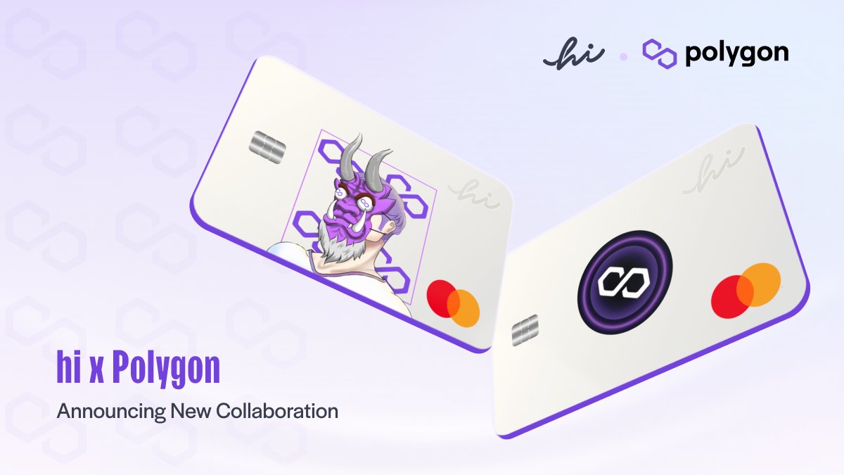 Today, we're so proud to announce our collaboration with @PolygonStudios, allowing users to easily generate an NFT, using their favorite image, to customize a Debit Mastercard. 

The best part? It’s a gasless minting experience.

Go to 🔗 polygon.hi.com