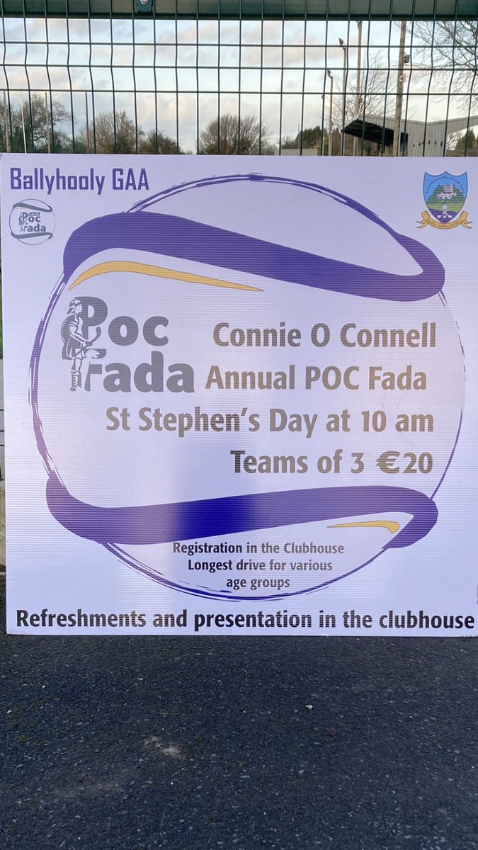Our Annual Poc Fada is back. Food &amp; refreshments in the clubhouse afterwards. Teams can be organised on the day just bring the hurley. All welcome #funday #club