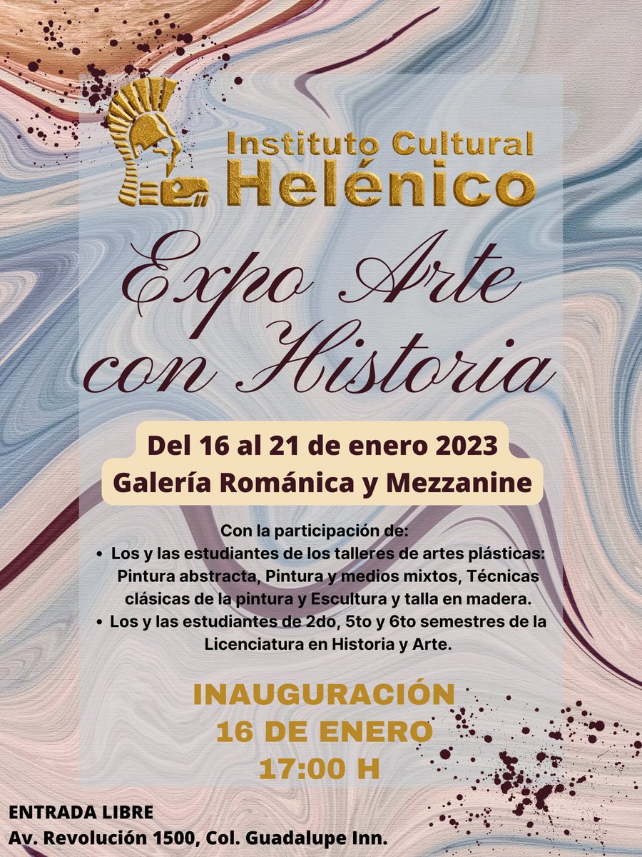 Expo Arte con Historia. Inauguración el 16 de enero a las 17:00 hrs.
#entradalibre