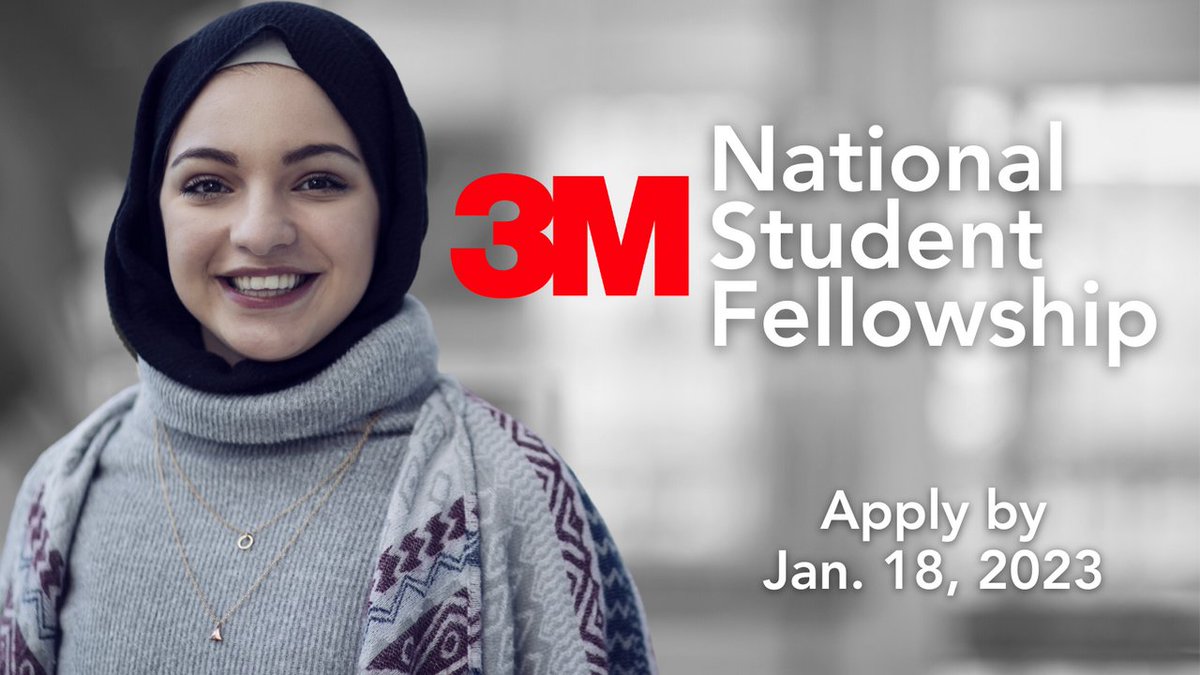 Memorial U Students (@mun_students) on Twitter photo The 3M National Student Fellowship goes to 10 undergraduate students who demonstrate outstanding leadership & innovation. Submissions are due to
@STLHESAPES by Jan 31.The award requires sign-off by the AVPA and Dean of Students - send submissions to leadership@mun.ca by Jan. 18. The 3M National Student Fellowship goes to 10 undergraduate students who demonstrate outstanding leadership & innovation. Submissions are due to
@STLHESAPES by Jan 31.The award requires sign-off by the AVPA and Dean of Students - send submissions to leadership@mun.ca by Jan. 18.