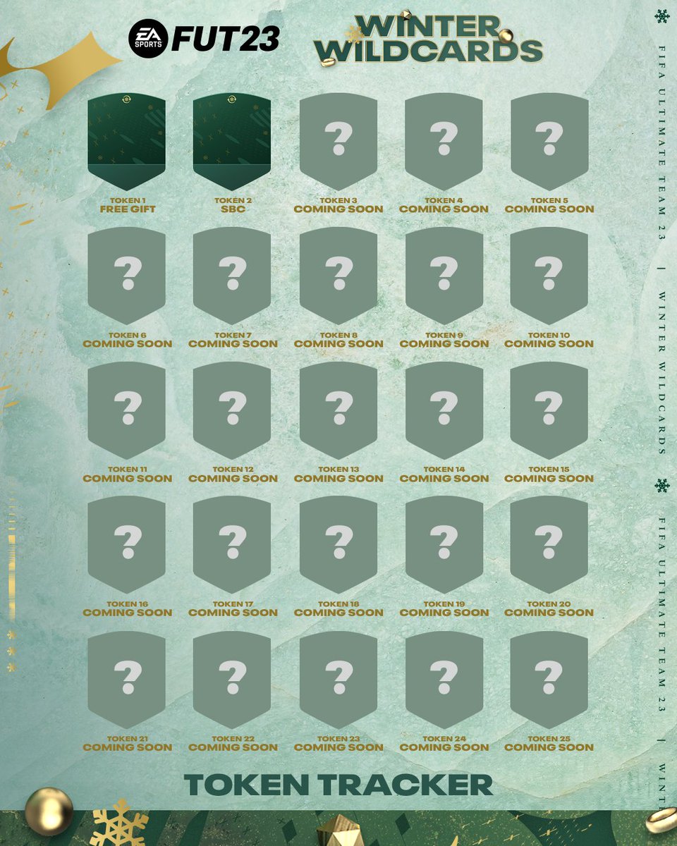 It's the most wonderful time of the year: Winter Wildcards Swaps starts now and you can earn your first Winter Wildcard player! Earn up to 25 Winter Wildcard Swaps Tokens in #FIFA23 from now until the program ends on January 6.

Login to #FUT to unlock your first token.