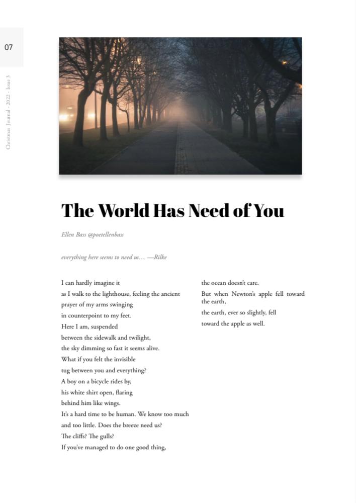 DialogueSociety's tweet photo. The 3rd issue of our Christmas Journal is out now!
🎄“Community and Loneliness” @Drsmeeee
🎄 "Community Spaces" @soupsized
🎄 "The World has need of you” @poetellenbass
You can access the 3rd issue of the magazine at: https://t.co/W4Nz8FVgjq
#ChristmasIsCommunity https://t.co/1jP2TQLISd